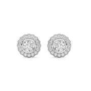 Bezel, Halo Stud Earring STHA023